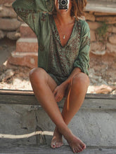 Load image into Gallery viewer, Bohemian Long Sleeve V-neck Dress