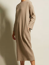 Load image into Gallery viewer, Fashion Round Neck Solid Color Casual Dress