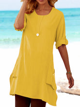 Load image into Gallery viewer, Pockets Solid Tunic Women Long Sleeve Blouses