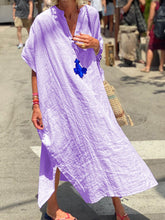 Load image into Gallery viewer, V-Neck Solid Color Split Dress