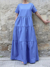 Load image into Gallery viewer, Solid Color Round Neck Short Sleeve Casual Dress