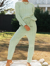 Load image into Gallery viewer, Casual Loose Round Neck Long Sleeve Top Pants Knitted Suit