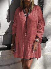 Load image into Gallery viewer, Polka Dot Printed Long Sleeve Casual Dress