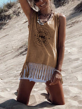 Load image into Gallery viewer, Printed Tassel Sleeveless T-Shirt