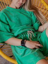 Load image into Gallery viewer, Casual Solid Color Round Neck Tie Two Piece Set