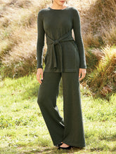 Load image into Gallery viewer, Paneled Crew Neck Long Sleeve Plain Suits