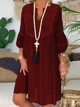 Load image into Gallery viewer, V-neck Loose Solid Color Casual Dresses