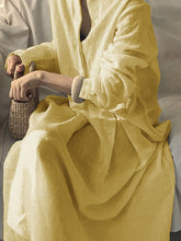 Load image into Gallery viewer, Long Sleeve Solid Color Casual Shirt Dress