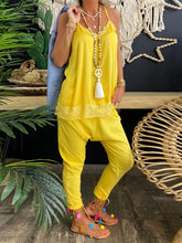 Load image into Gallery viewer, Simple Casual Loose Comfortable Soft Lace Sling Top Pants Set
