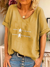 Load image into Gallery viewer, V-Neck Printed Short-Sleeved T-Shirt