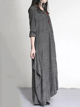 Load image into Gallery viewer, V-neck Long Sleeve Loose Casual Maxi Dress