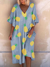 Load image into Gallery viewer, Deep V Print Casual Dress