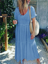 Load image into Gallery viewer, Simple Casual Short Sleeve Maxi Dress