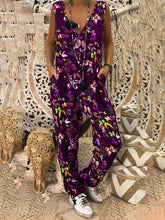 Load image into Gallery viewer, Fashion All-match Printed V-neck Jumpsuit