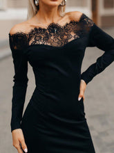 Load image into Gallery viewer, Fashion Sexy Long Sleeve Lace Slim Dress