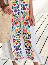 Load image into Gallery viewer, Floral Cotton-Blend V Neck Short Sleeve Dresses