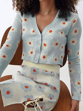 Load image into Gallery viewer, V-neck Floral Print Knit Suit
