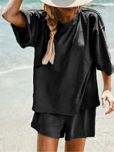 Load image into Gallery viewer, Simple Casual Short Sleeve Top Pants Suit