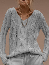 Load image into Gallery viewer, Fashion Simple Casual Loose Long-Sleeved V Neck Sweater