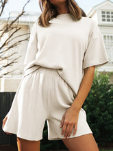 Load image into Gallery viewer, Casual Solid Color Short Sleeve Round Neck Two-piece Suit