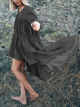 Load image into Gallery viewer, Solid Color Irregular V-Neck Dress