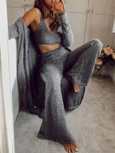 Load image into Gallery viewer, Crop Top Cardigan and Trousers Three-piece Suit