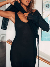 Load image into Gallery viewer, Solid Color Vest Suit Knitted Skirt