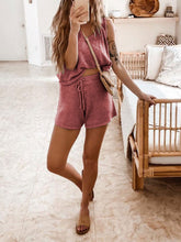 Load image into Gallery viewer, V-neck Sleeveless Top Shorts Set for Women
