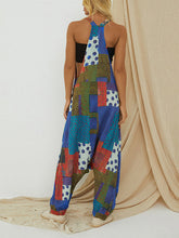 Load image into Gallery viewer, Vintage Printed Sleeveless Loose Overalls Jumpsuit