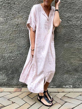 Load image into Gallery viewer, Fashion V-neck Solid Color Dress