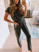 Load image into Gallery viewer, Simple Solid Color Short Sleeve Casual Suit