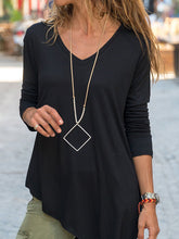 Load image into Gallery viewer, V-Neck Irregular Hem Long Sleeve Casual Tops