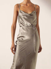 Load image into Gallery viewer, Solid Color Sling Party Evening Dress