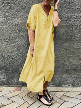 Load image into Gallery viewer, Fashion V-neck Solid Color Dress