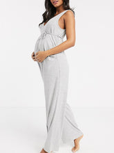 Load image into Gallery viewer, Casual Loose Short Sleeve V-neck Solid Color Pregnant Women's Jumpsuit