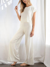 Load image into Gallery viewer, Simple Casual Loose Short Sleeve Top Pants Knitted Suit
