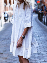 Load image into Gallery viewer, Half Sleeve Solid Crew Neck Casual Dresses