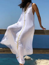 Load image into Gallery viewer, Bohemian Holiday Cotton Solid Dress