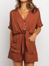 Load image into Gallery viewer, V Neck Pockets Romper