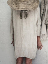 Load image into Gallery viewer, Round Neck Casual Solid Linen Blouses