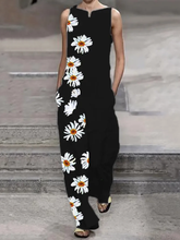 Load image into Gallery viewer, Fashionable Loose Casual Daisy Printed Jumpsuit