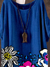 Load image into Gallery viewer, Blue Short Sleeve Casual Shirts & Tops