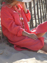 Load image into Gallery viewer, Shirt Collar Solid Color Comfortable Long Sleeve Dress