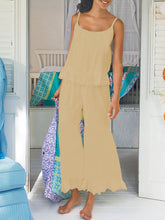 Load image into Gallery viewer, Simple Casual Loose Sling Tops And Pants Set
