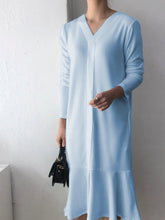 Load image into Gallery viewer, Simple Casual Comfortable Loose V-Neck Dress