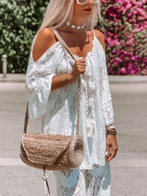 Load image into Gallery viewer, Fashion Casual V-neck Long Sleeve Hollow Printed Two-piece Set