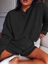 Load image into Gallery viewer, Pure Color Knitted Long Sleeve Shorts Casual Two-piece Suit
