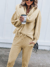 Load image into Gallery viewer, Casual Loose V Neck Blouse Pants Knit Suit