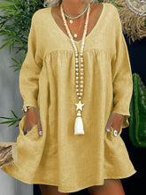 Load image into Gallery viewer, Simple Casual Loose V-Neck Mini Dress