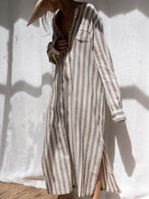 Load image into Gallery viewer, Casual Loose Striped Long Sleeve Dress